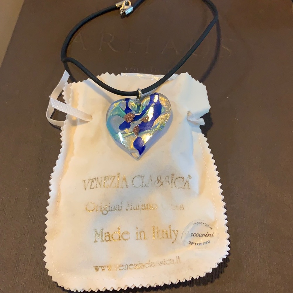 Murano Venice Glass Heart Necklace.